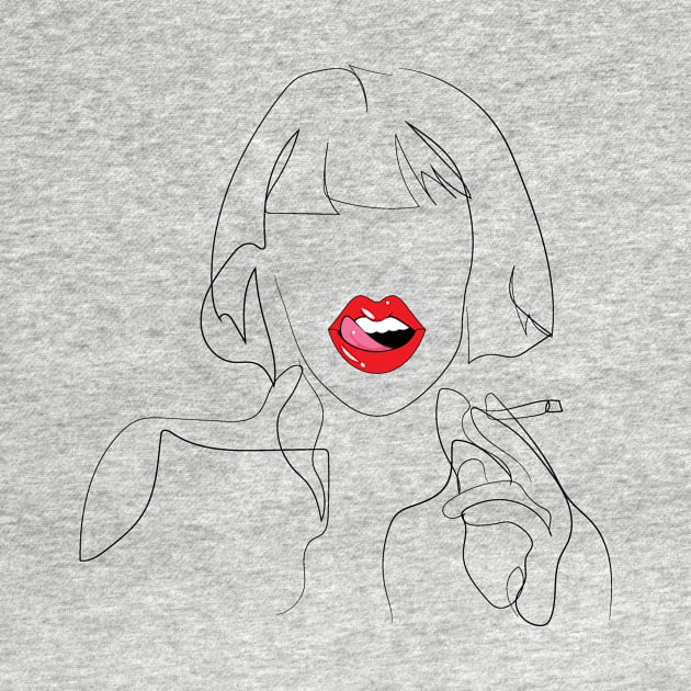 Girl Red Lips Funny Kiss by MisqaPi Design